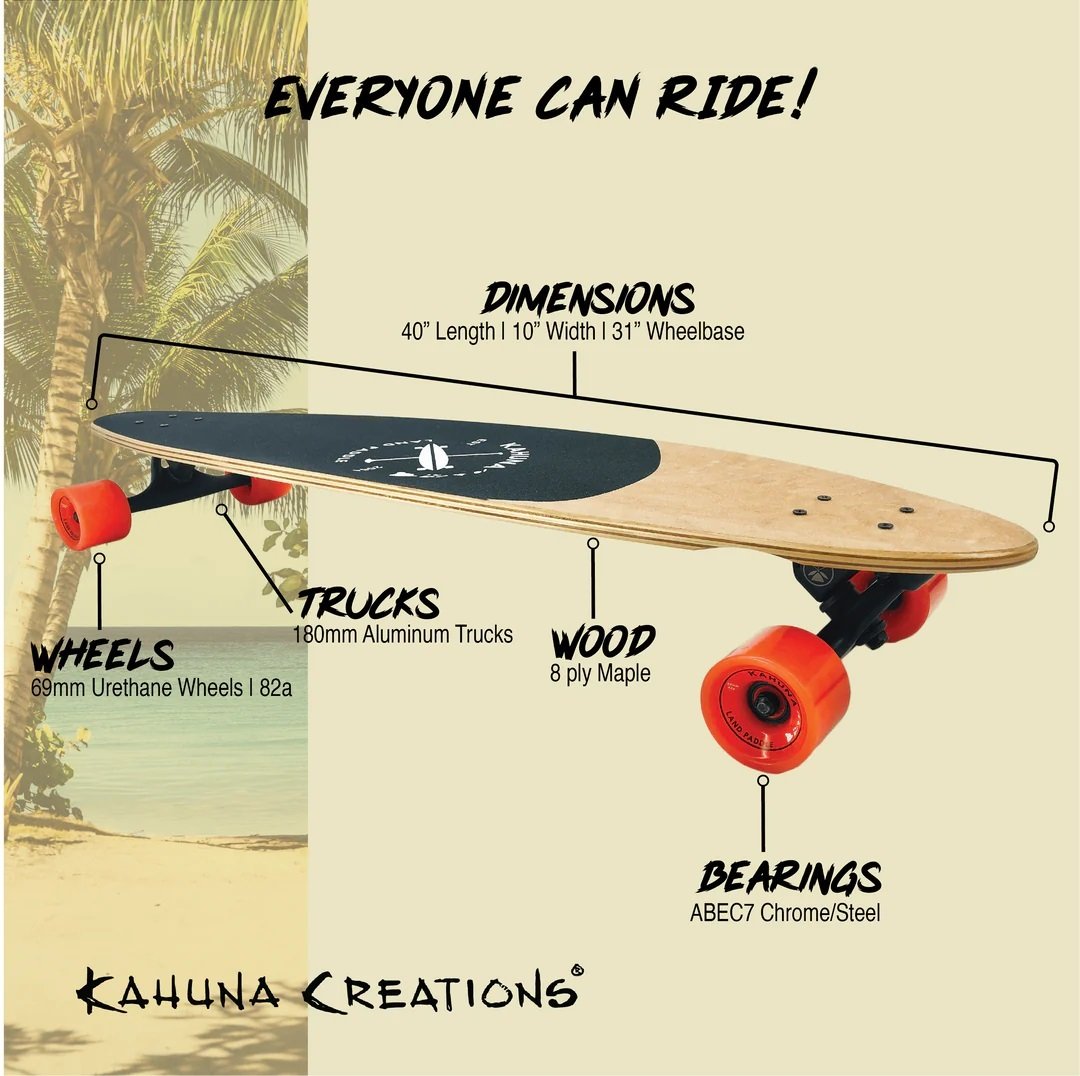 Kahuna Creations LAND PADDLE BUNDLE 40" Land Paddle Board, Longboard
