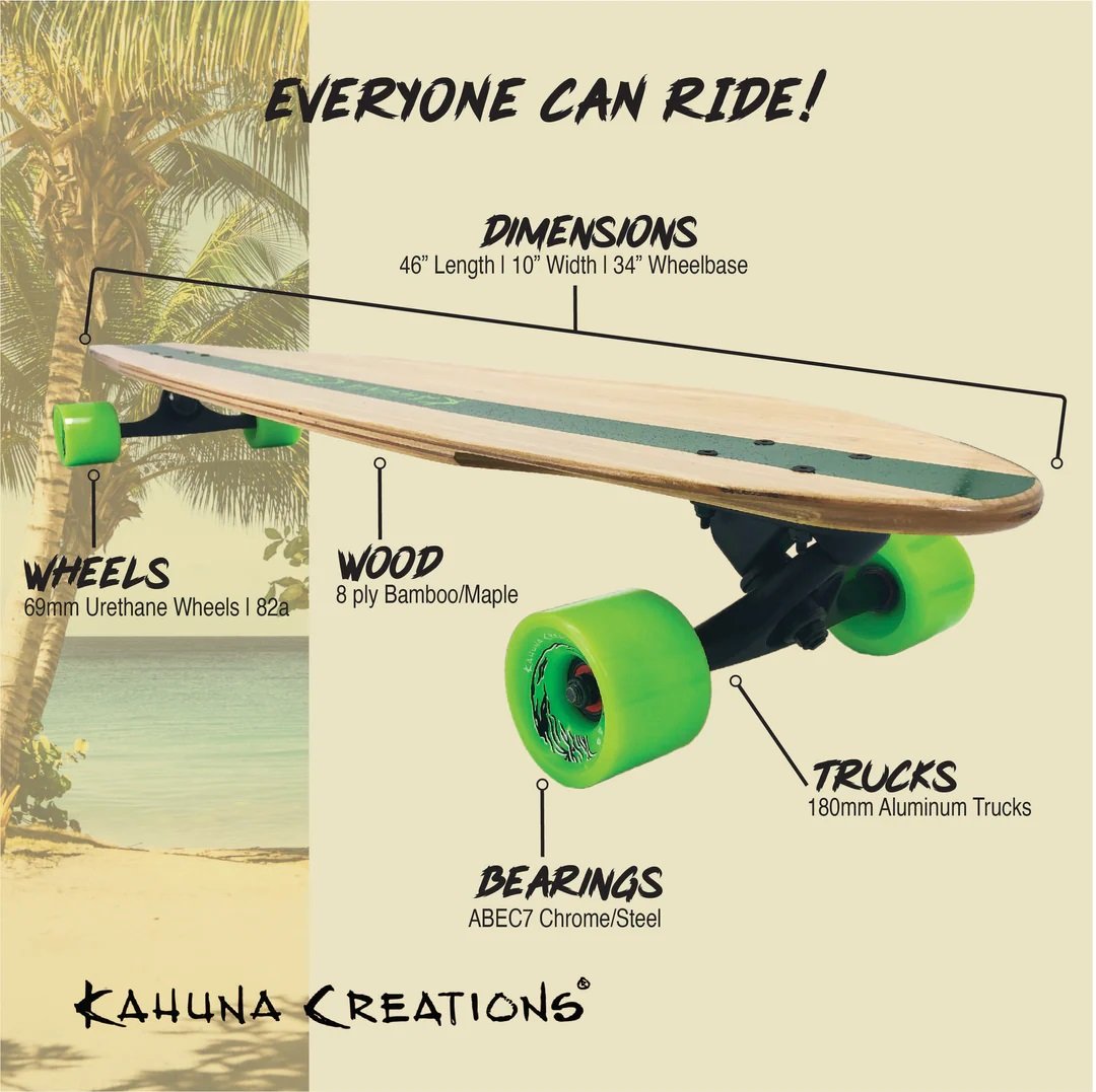 Kahuna Creations POHAKU BAMBOO 46" Land Paddle Board, Longboard