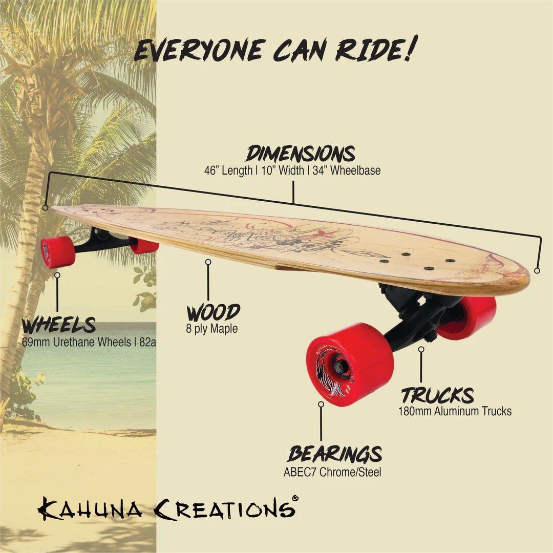 Kahuna Creations POHAKU WAHINE RIDER 46" Land Paddle Board, Longboard