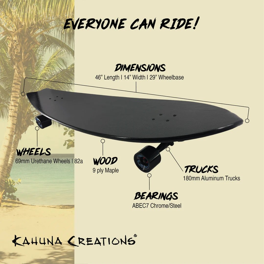 Kahuna Creations SHAKA STEALTH 46" Land Paddle Board, Longboard
