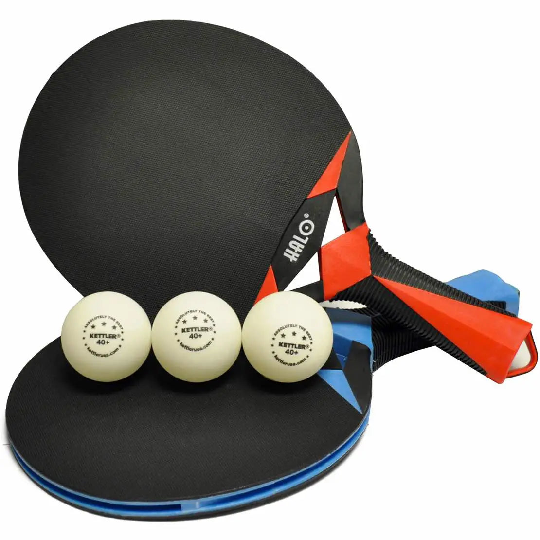 Kettler USA HALO X Outdoor 2 Player Ping Pong Table Tennis Paddle Set, 7092-200