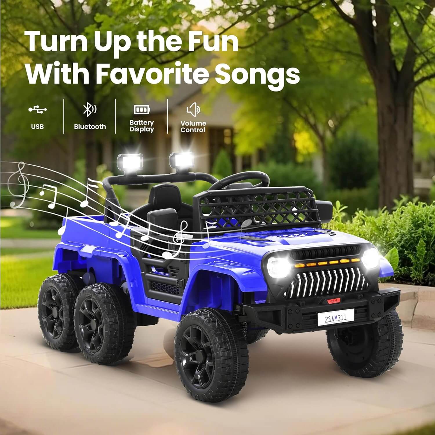 Kiddokidz 12V Jeep 2WD/4WD Switch 6 Wheeler Suspension Kids' Electric Ride-On Car Truck