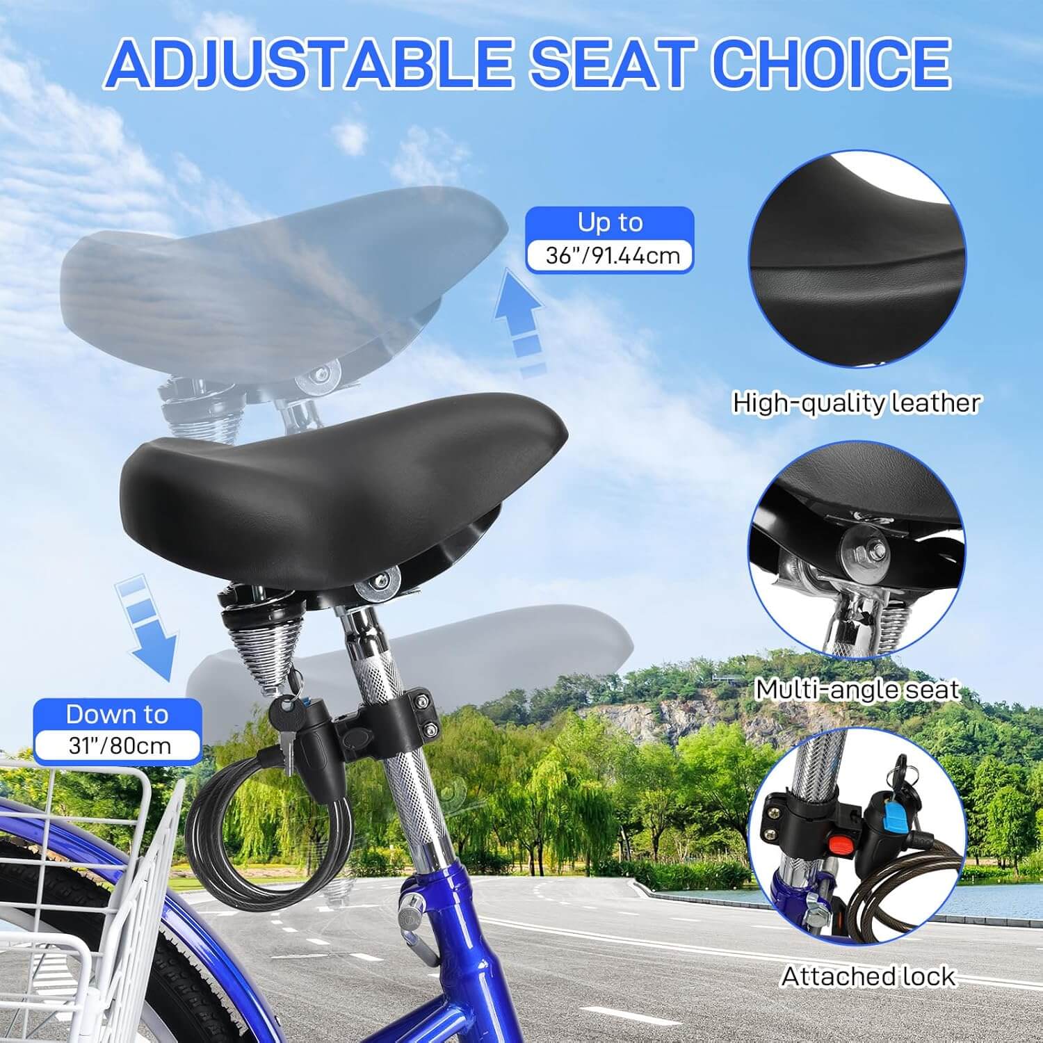 Ktaxon 24" 7 Speed Carbon Steel Adult Trike