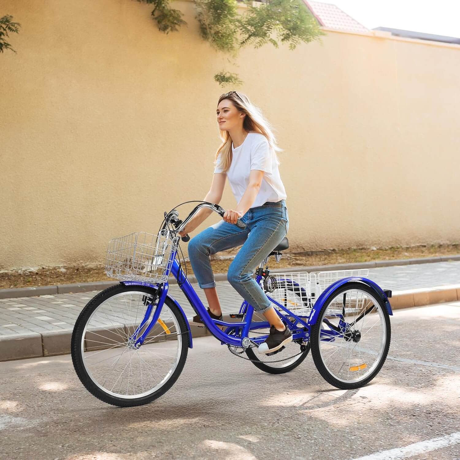 Ktaxon 24" 7 Speed Carbon Steel Adult Trike