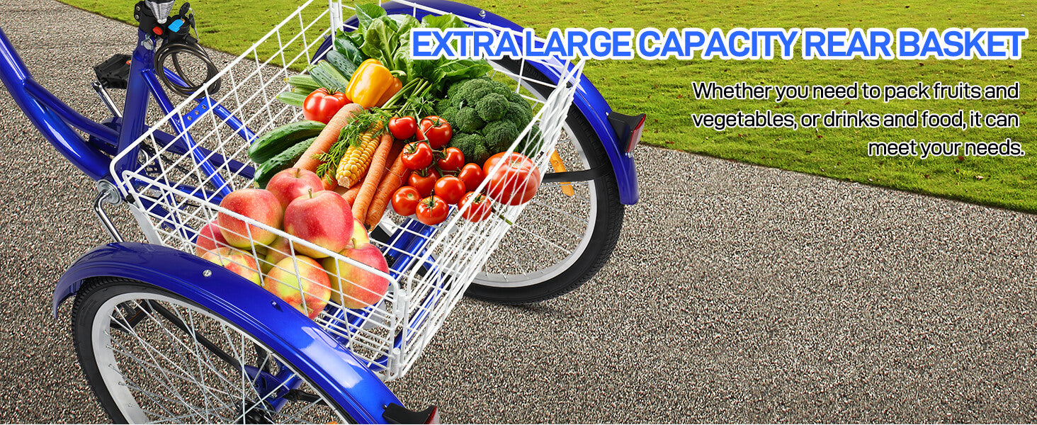 Ktaxon 24" 7 Speed Carbon Steel Adult Trike