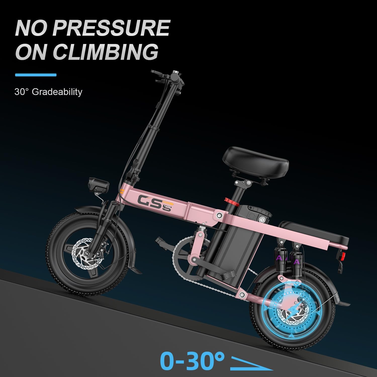 LELEKUAI 14" T1Pro 740W 48V 10Ah 3 Speed Adults Folding Electric Bike