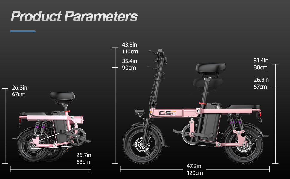 LELEKUAI 14" T1Pro 740W 48V 10Ah 3 Speed Adults Folding Electric Bike