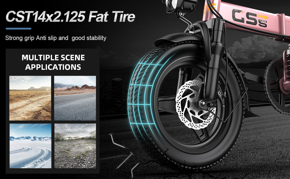 LELEKUAI 14" T1Pro 740W 48V 10Ah 3 Speed Adults Folding Electric Bike
