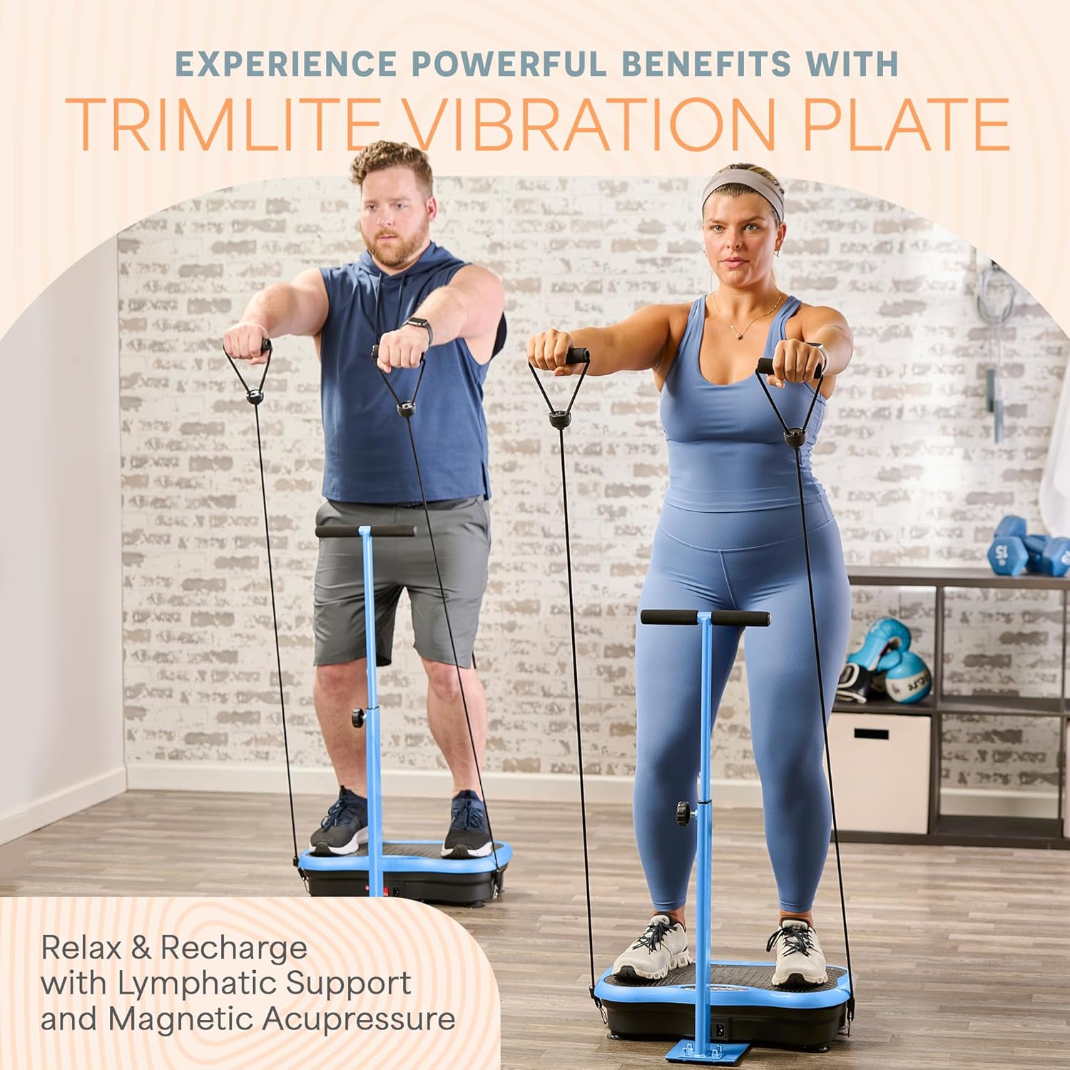 LifePro TrimLite Vibration Plate Exercise Machine with Handrails