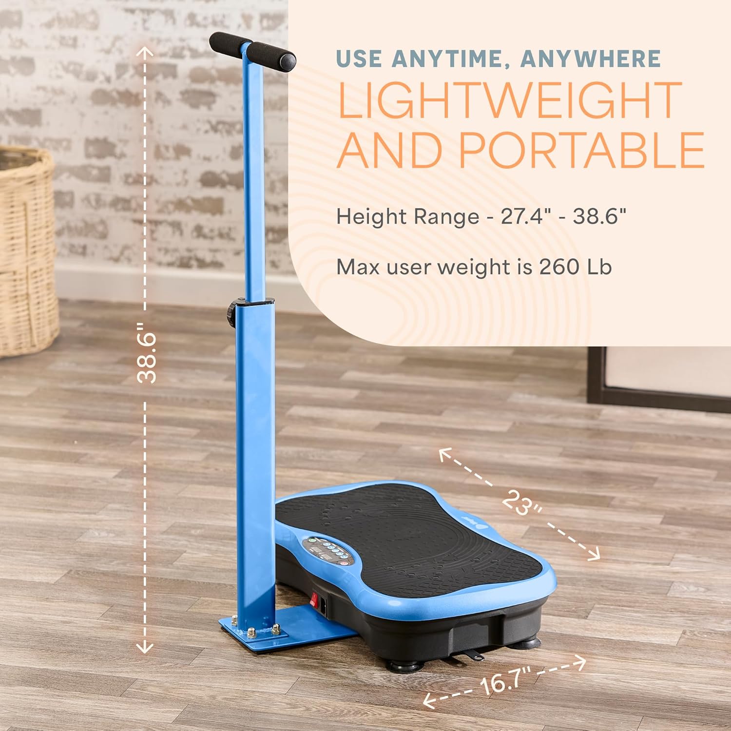 LifePro TrimLite Vibration Plate Exercise Machine with Handrails