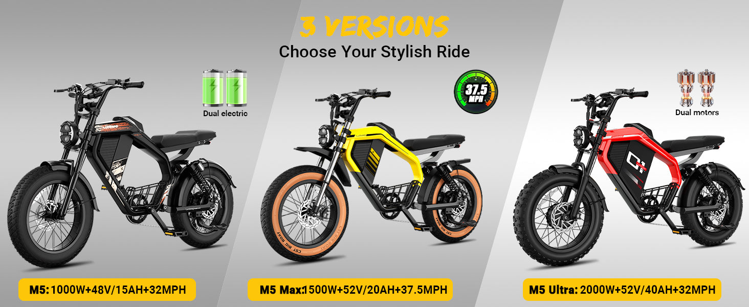 Luckeep M5Ultra 2000W 20" Fat Tire Moped Electric Bike
