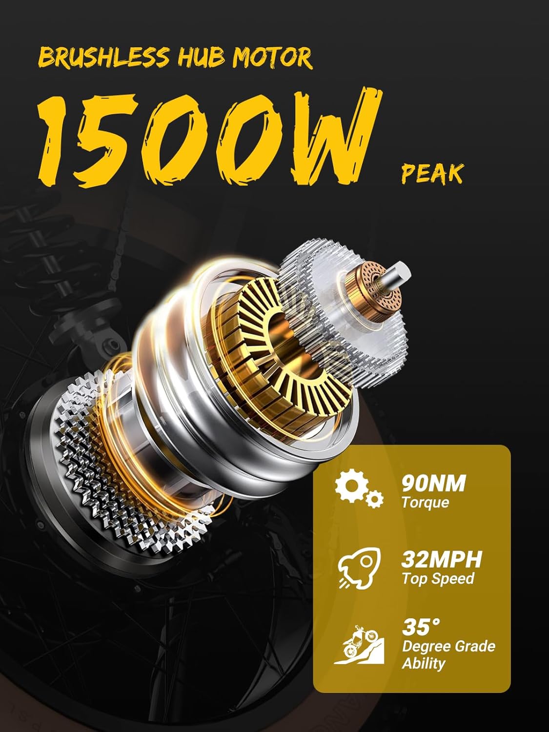 Luckeep M5 1000W 20" Fat Tire Moped Electric Bike