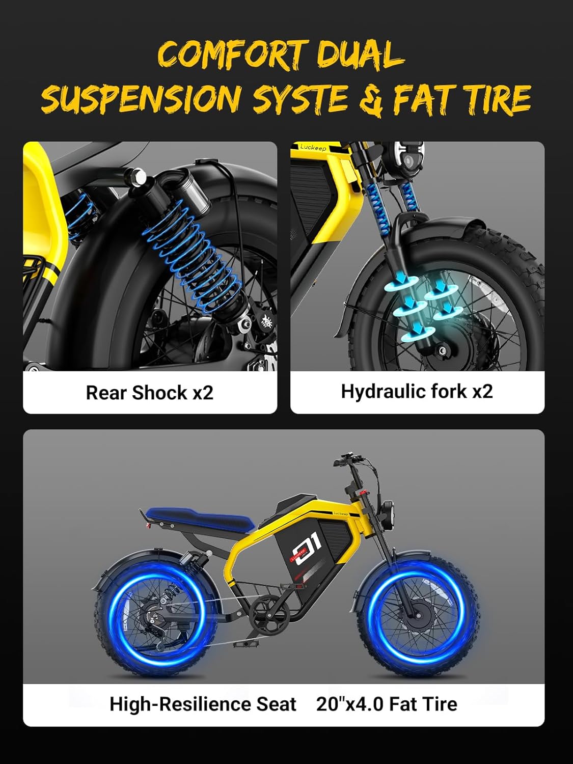Luckeep M5Ultra 2000W 20" Fat Tire Moped Electric Bike