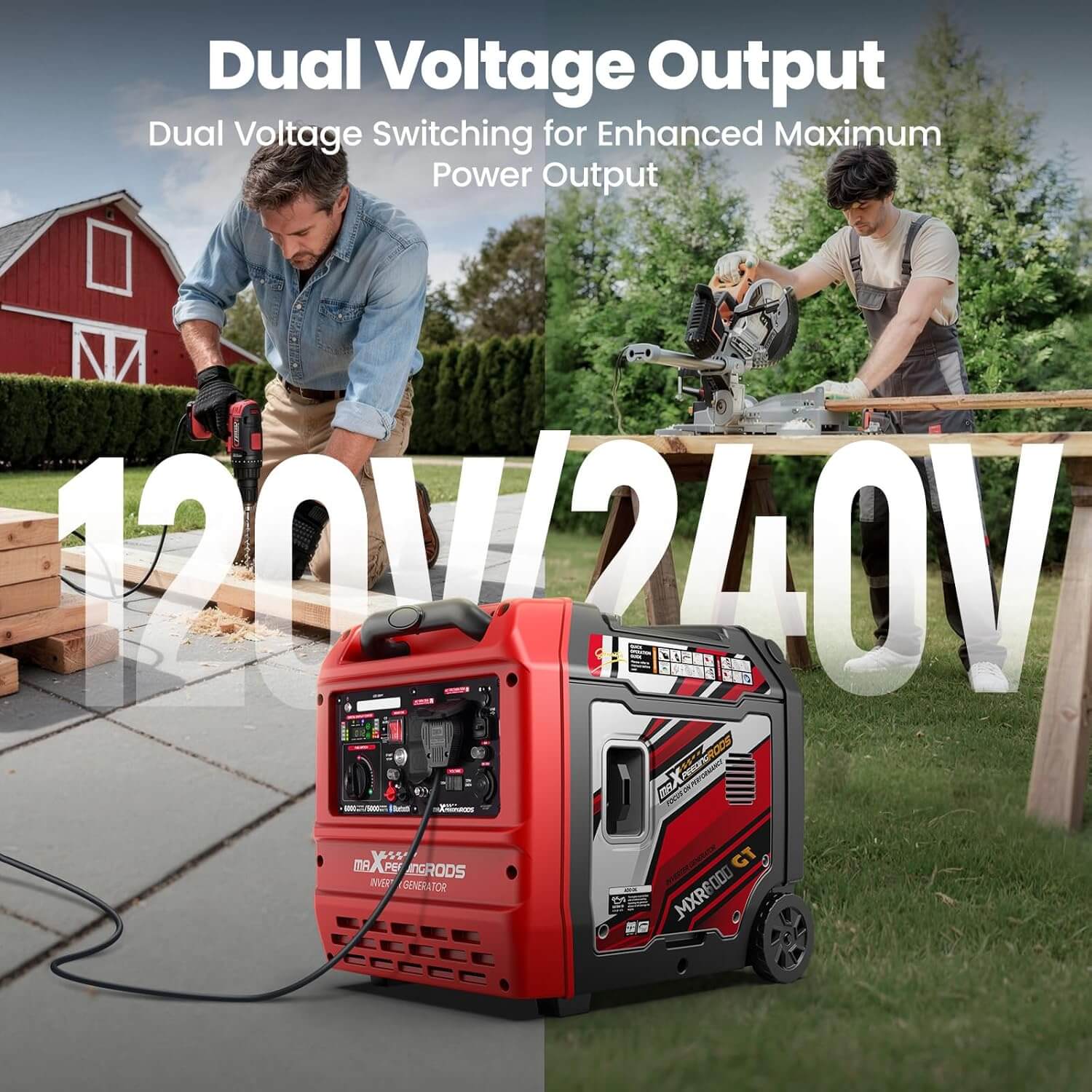 maXpeedingrods 6000W Portable Inverter Generator MXR6000GT
