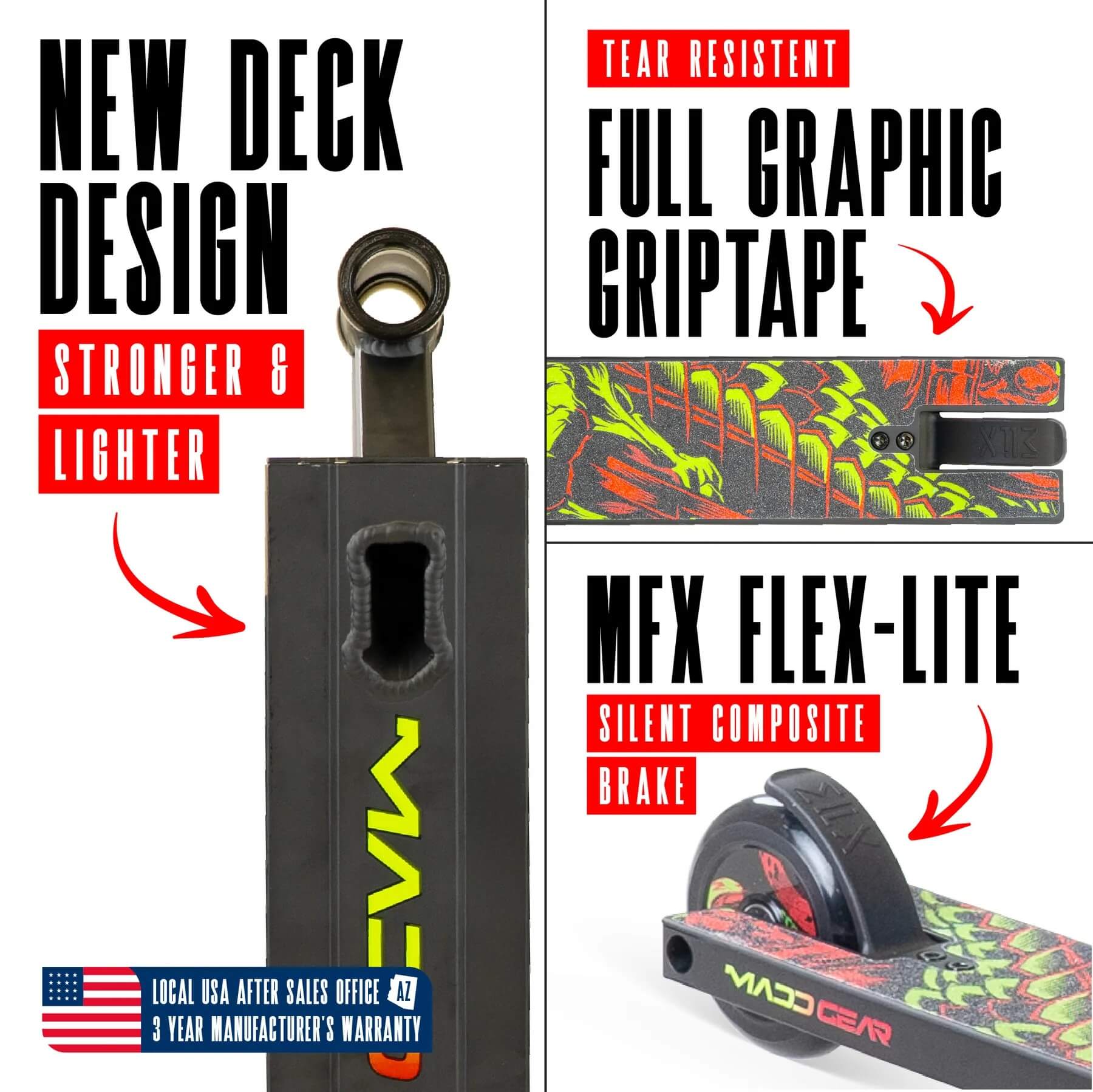 Madd Gear MG2 OBSIDIAN Pro Complete Body-Powered Kick Stunt Scooter