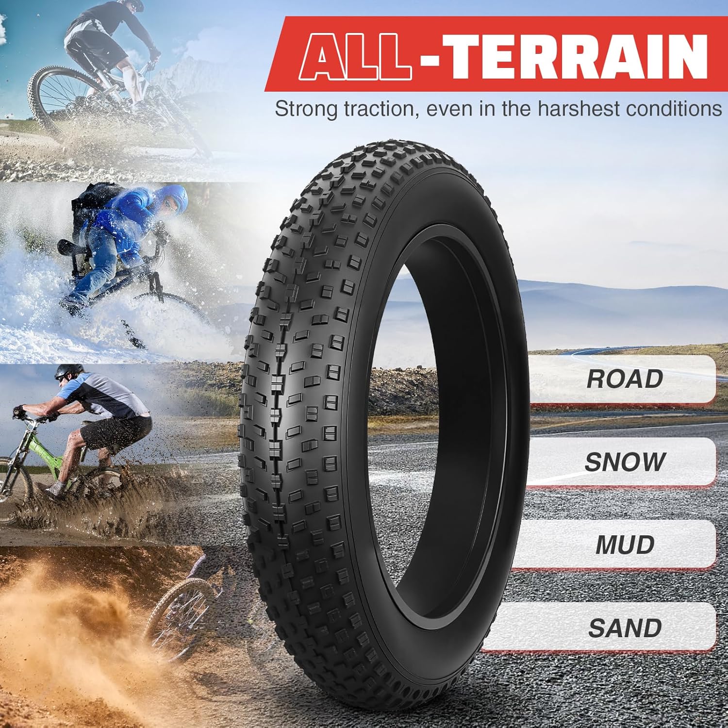 MEGHNA 18" x 4" TIRES for All Terrain Fat Tire Electric Bike