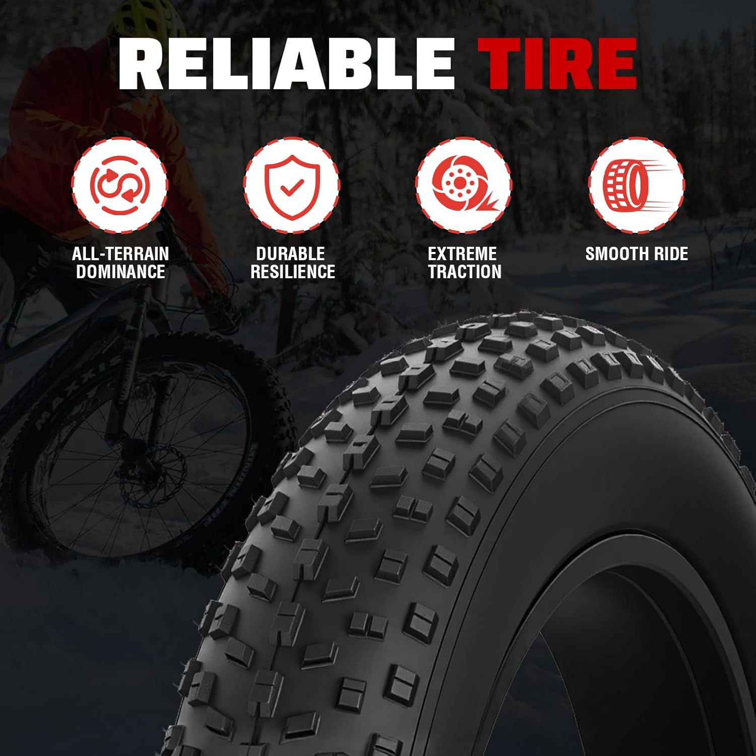 MEGHNA 18" x 4" TIRES for All Terrain Fat Tire Electric Bike