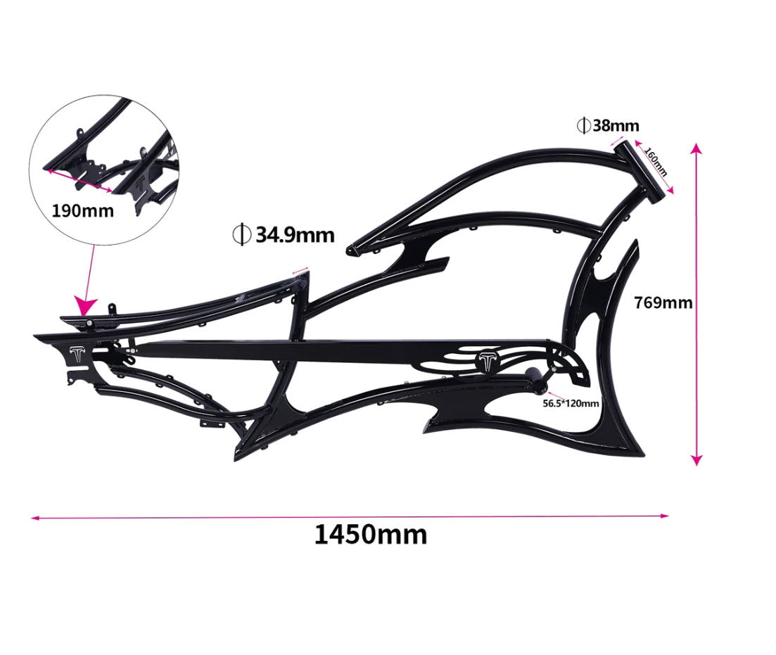 Micargi FRAME for FM-RAIDER 7 Speed Stretch Beach Cruiser Bike