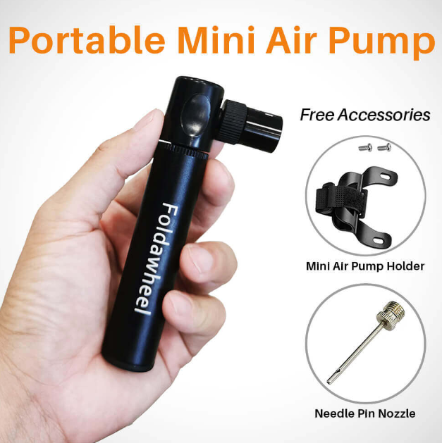 Portable Mini Air Pump for Bicycles, Wheelchairs, Mobility Scooter