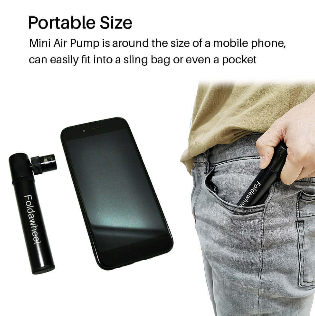 Portable Mini Air Pump for Bicycles, Wheelchairs, Mobility Scooter