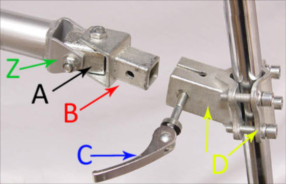 Morgan Cycle HITCH Parts C and D for Bicycle Trailers