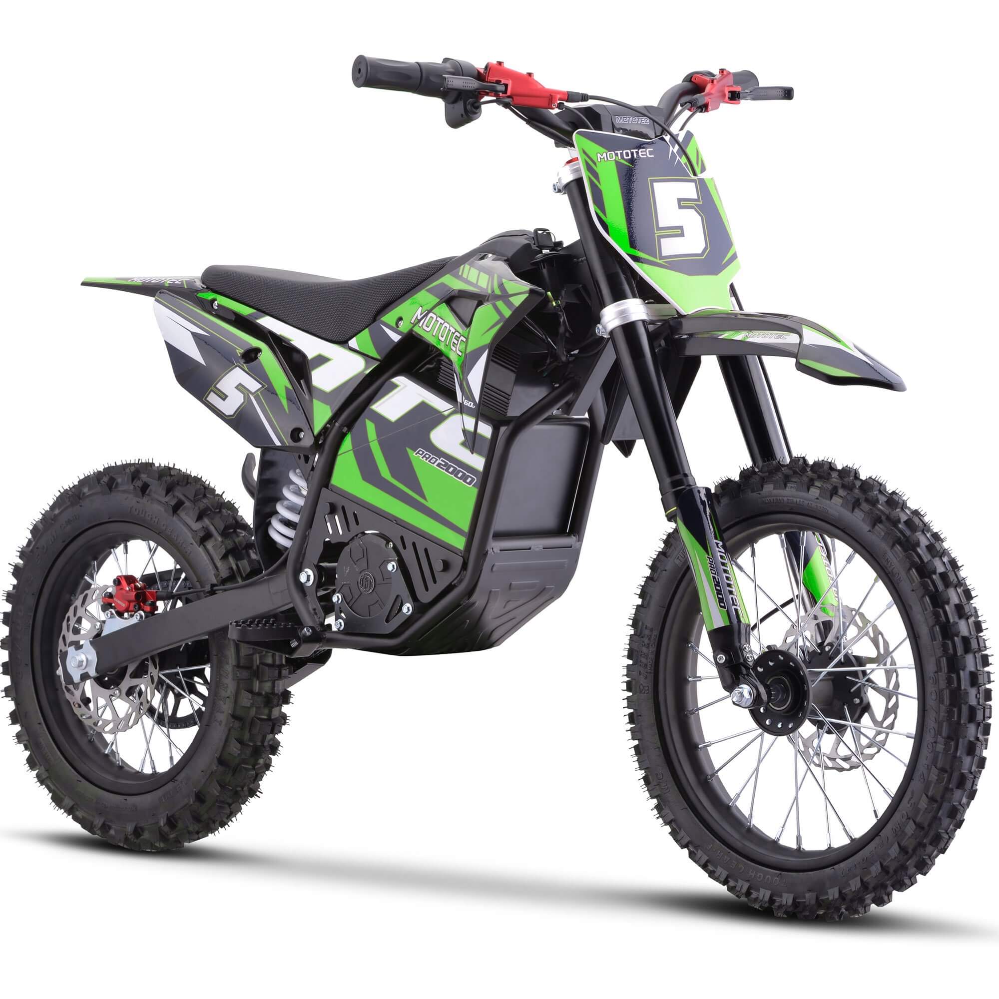 MotoTec 2000W 60V PRO Kids' Suspension Lithium Electric Dirt Bike