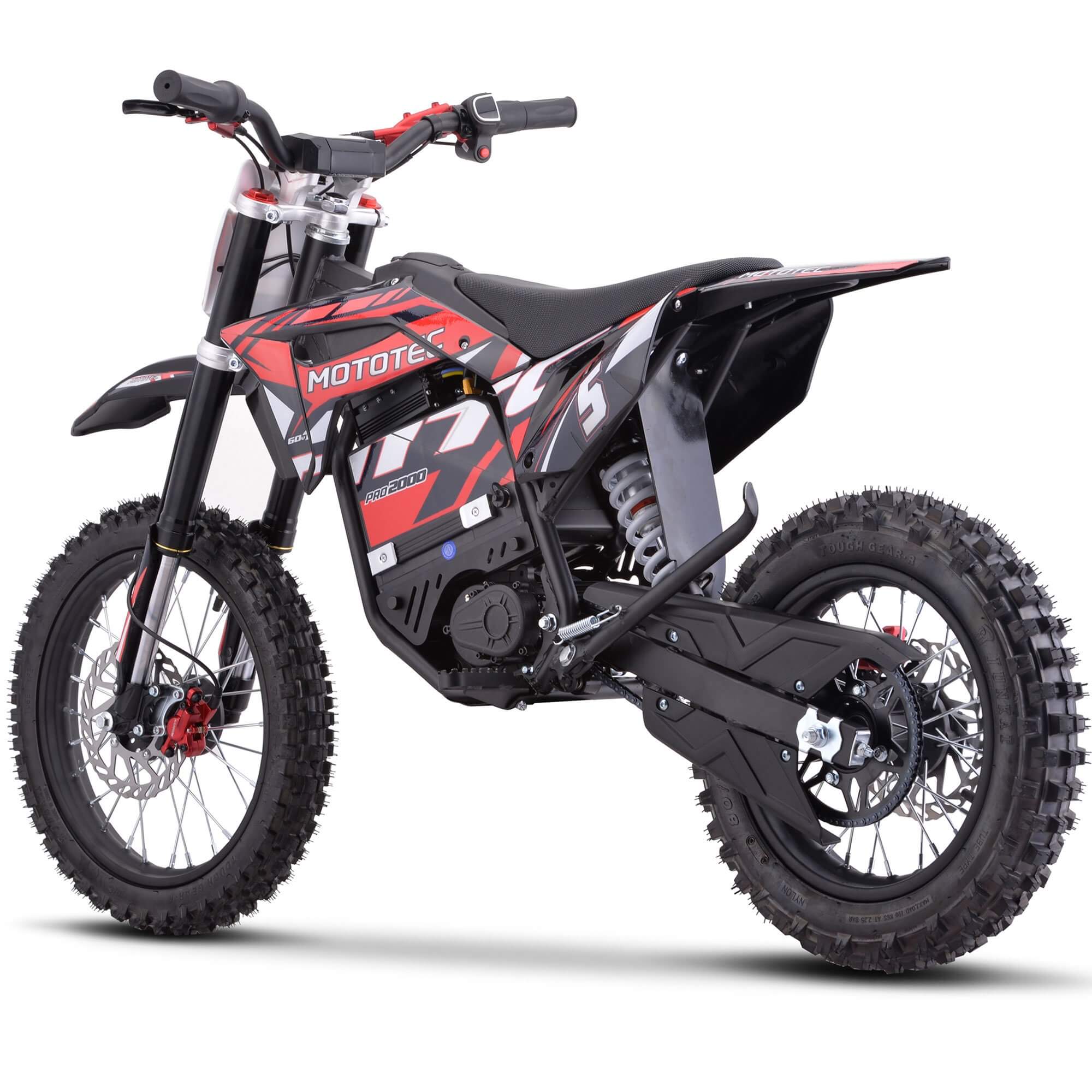 Mototec Moto Electric Dirt Bike 2025 MotoTec 2000W 60V PRO Kids