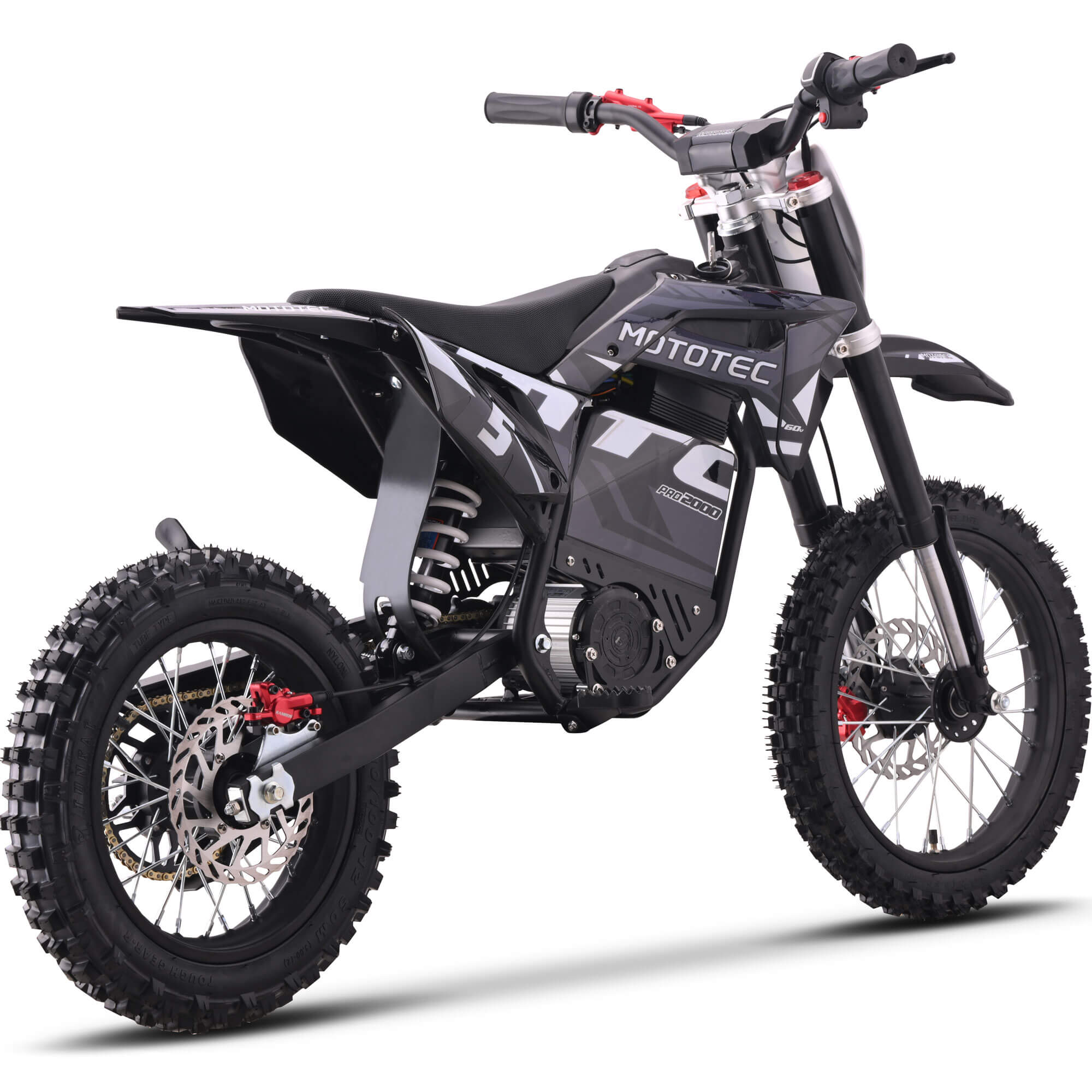 2025 MotoTec 2000W 60V PRO Kids' Suspension Lithium Electric Dirt Bike