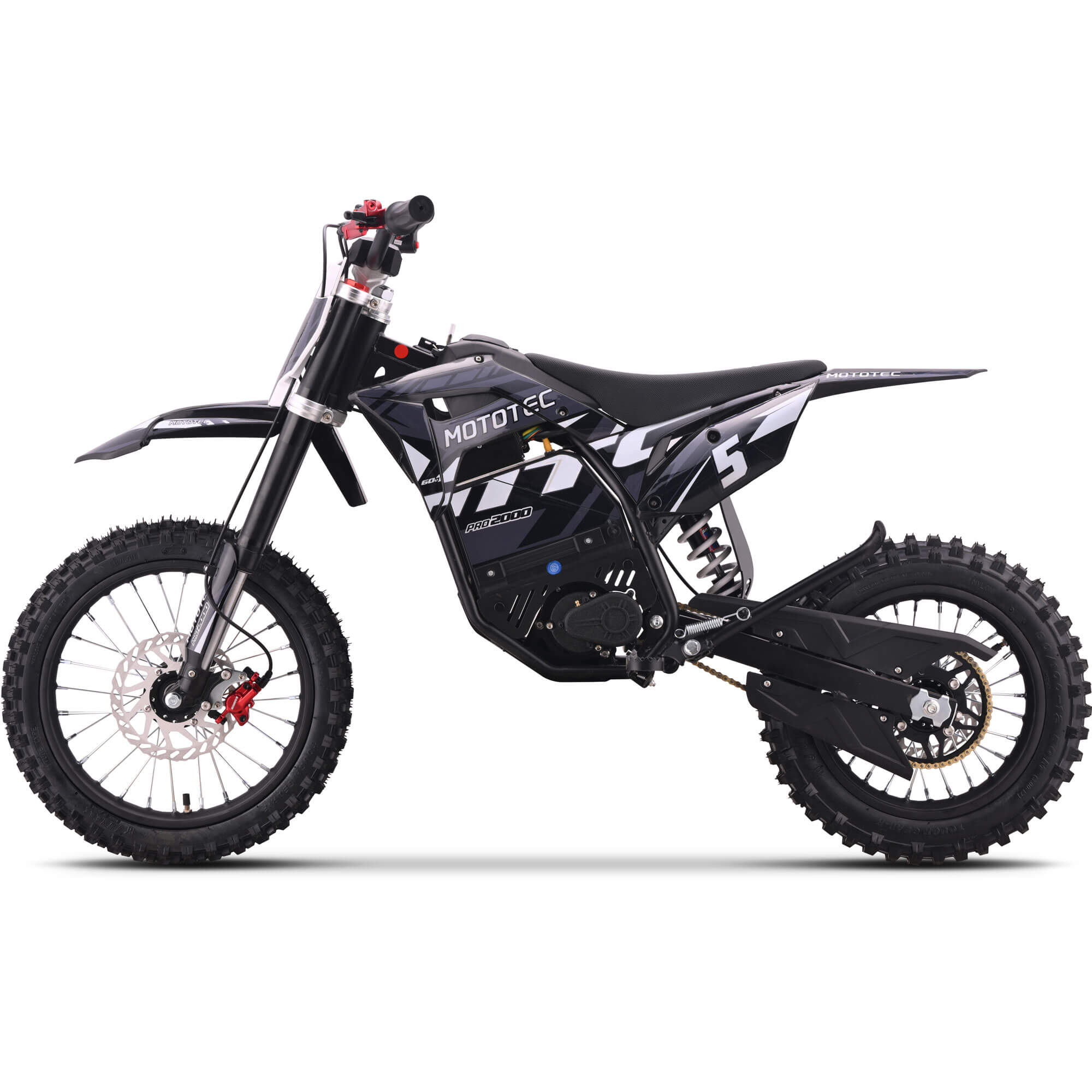 2025 MotoTec 2000W 60V PRO Kids' Suspension Lithium Electric Dirt Bike