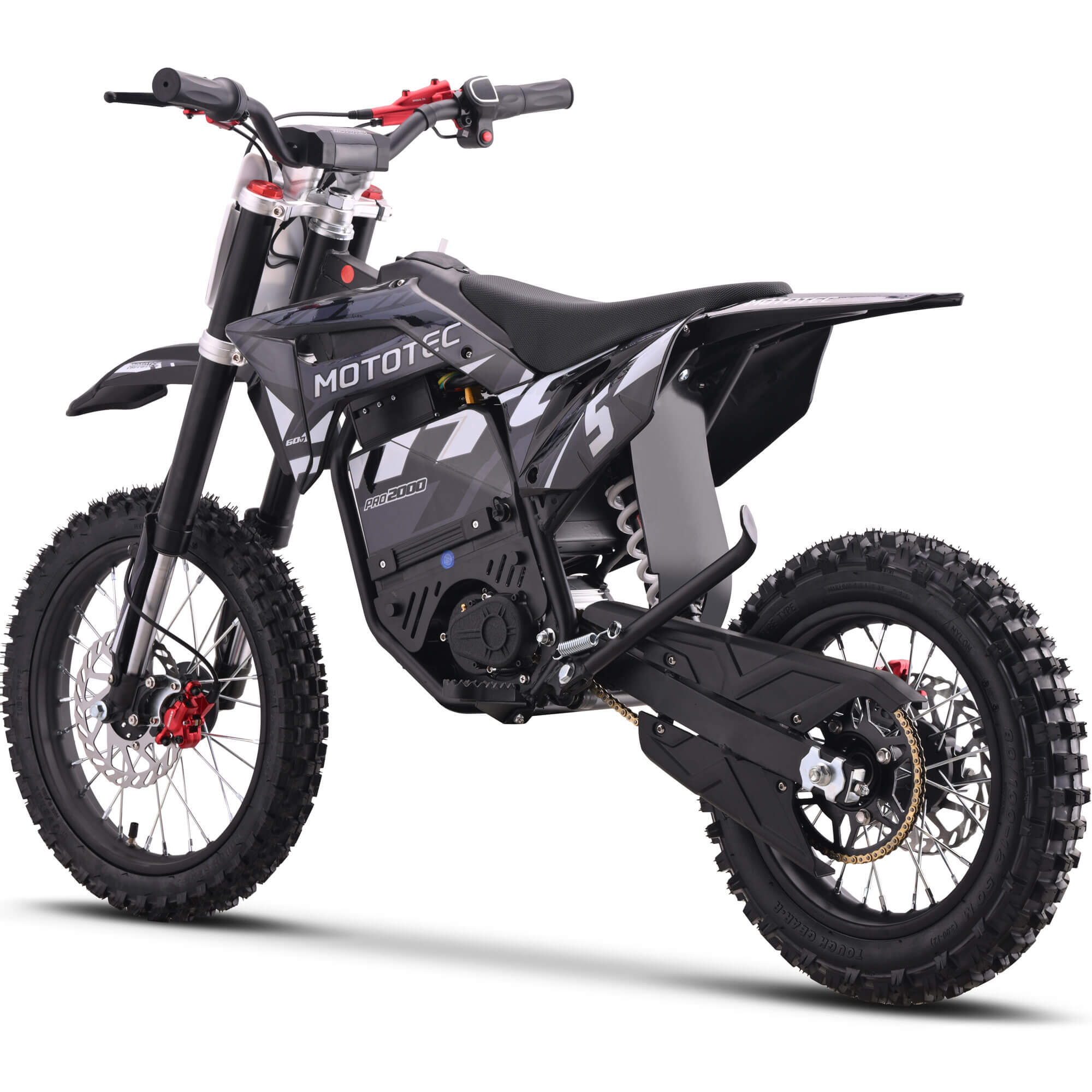 2025 MotoTec 2000W 60V PRO Kids' Suspension Lithium Electric Dirt Bike