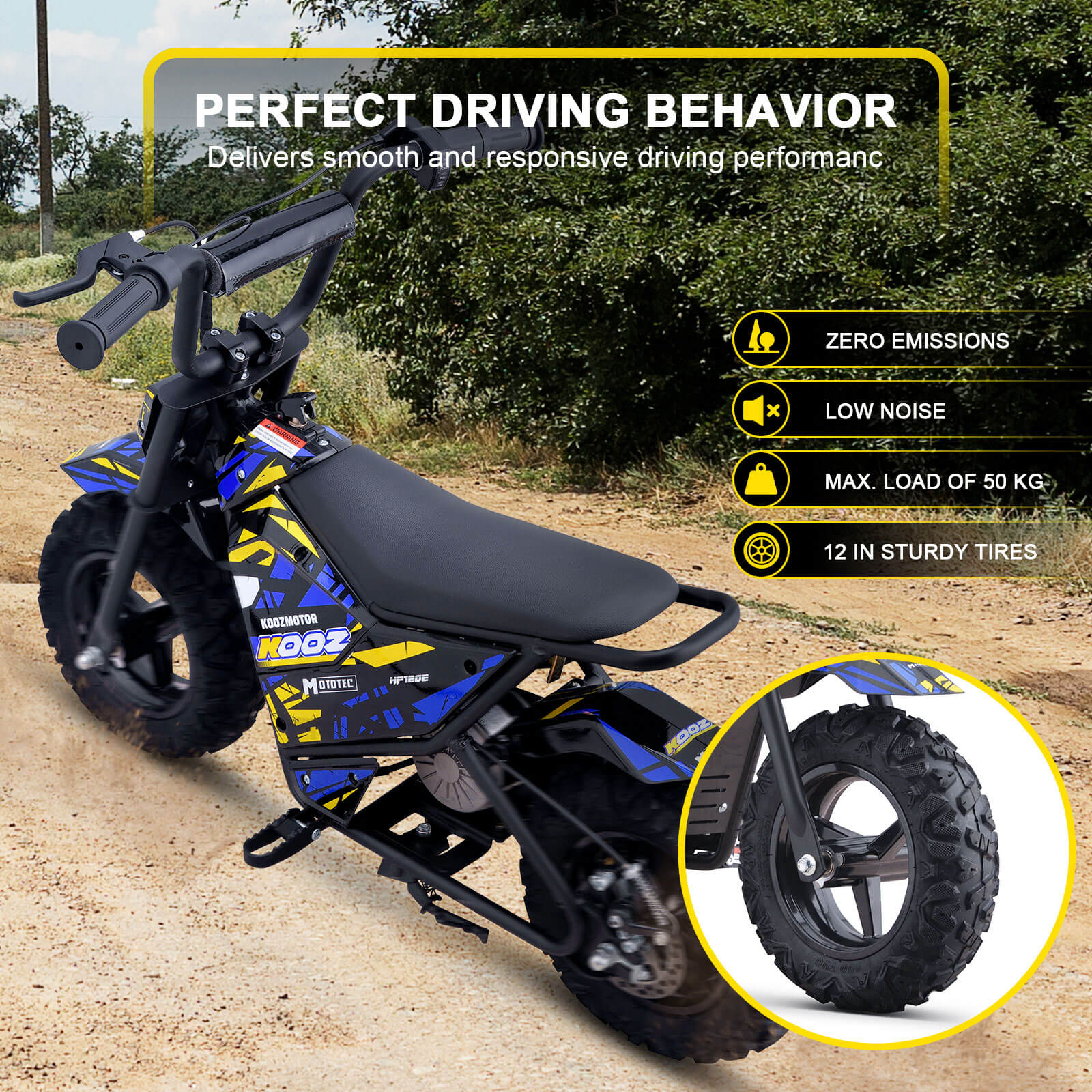 MotoTec 250W 24V 7Ah HP120E Electric Powered Mini Bike Twist Throttle