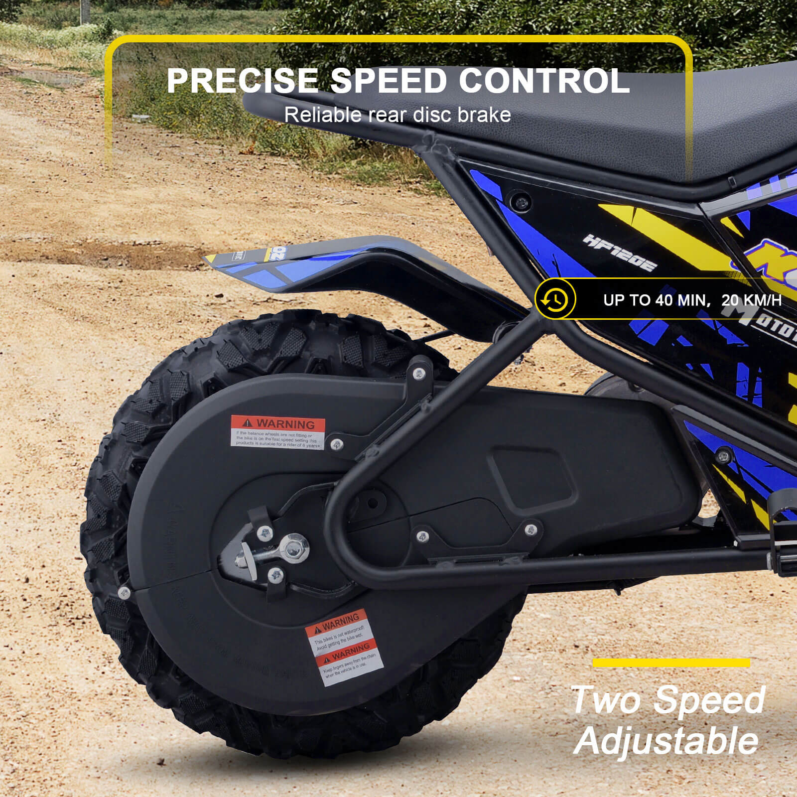 MotoTec 250W 24V 7Ah HP120E Electric Powered Mini Bike Twist Throttle