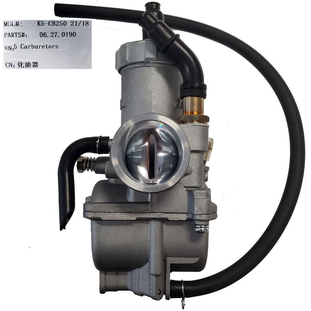 MotoTec Replacement CARBURETOR K5-CB250 for X5 Gas Dirt Bike, 06.27.0190