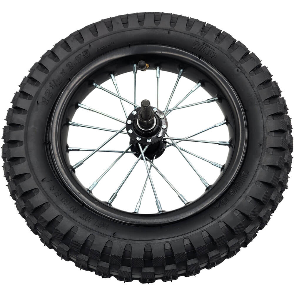 MotoTec Replacement COMPLETE FRONT WHEEL for 36V 300W (HP122e) Electric Dirt Bike