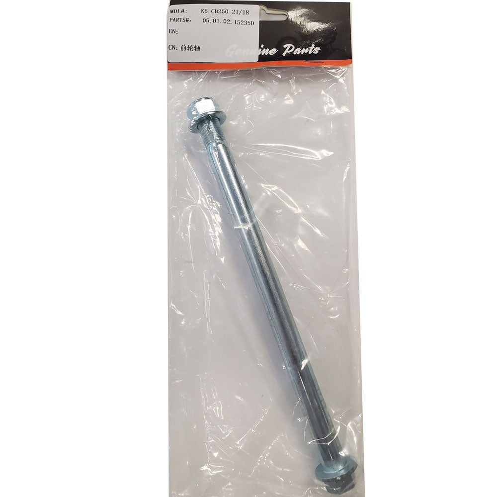 MotoTec Replacement FRONT AXLE 15xM14x235 for X4, X5 Gas Dirt Bikes