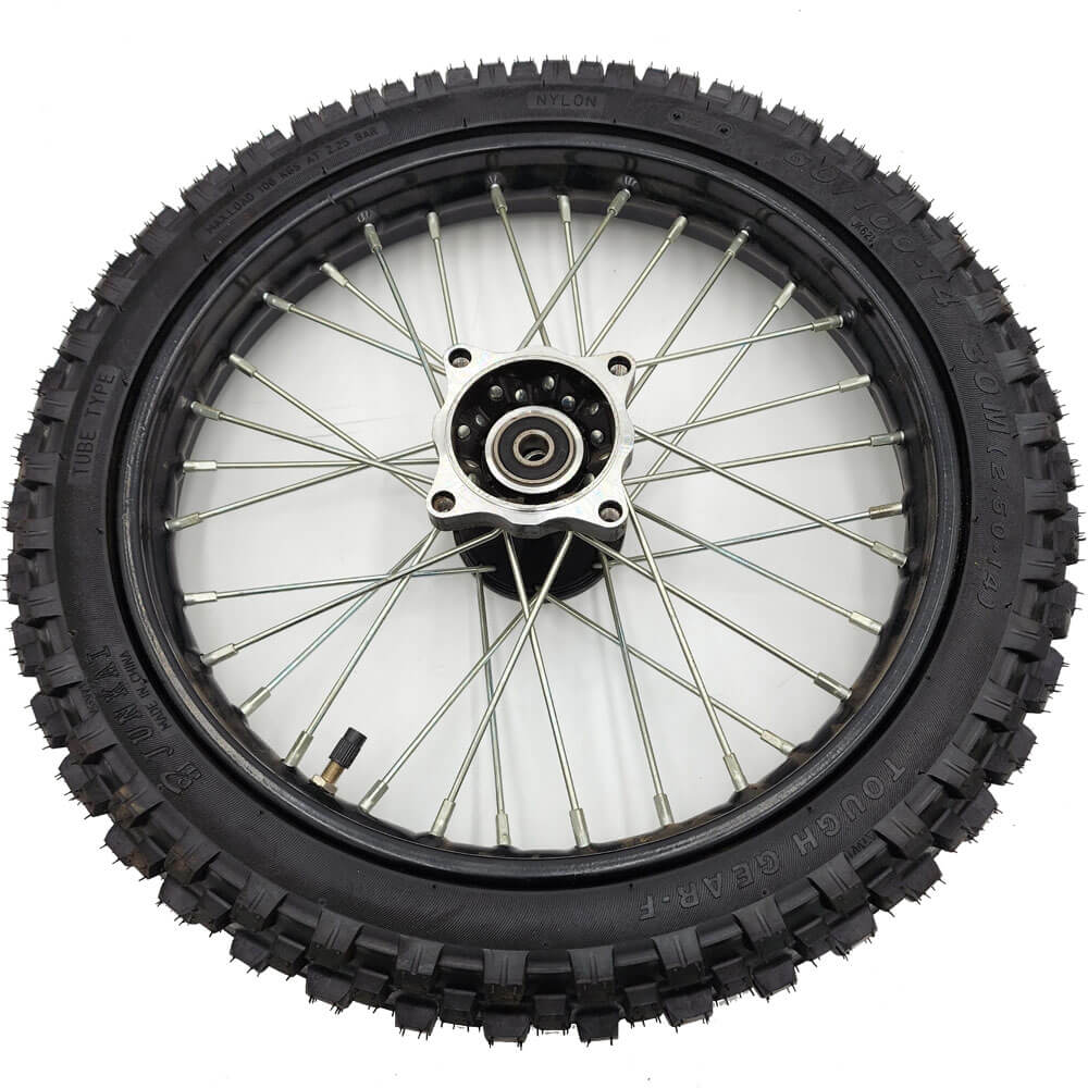 MotoTec Replacement FULL FRONT WHEEL 60/100-14 for X2 110cc Gas Dirt Bike