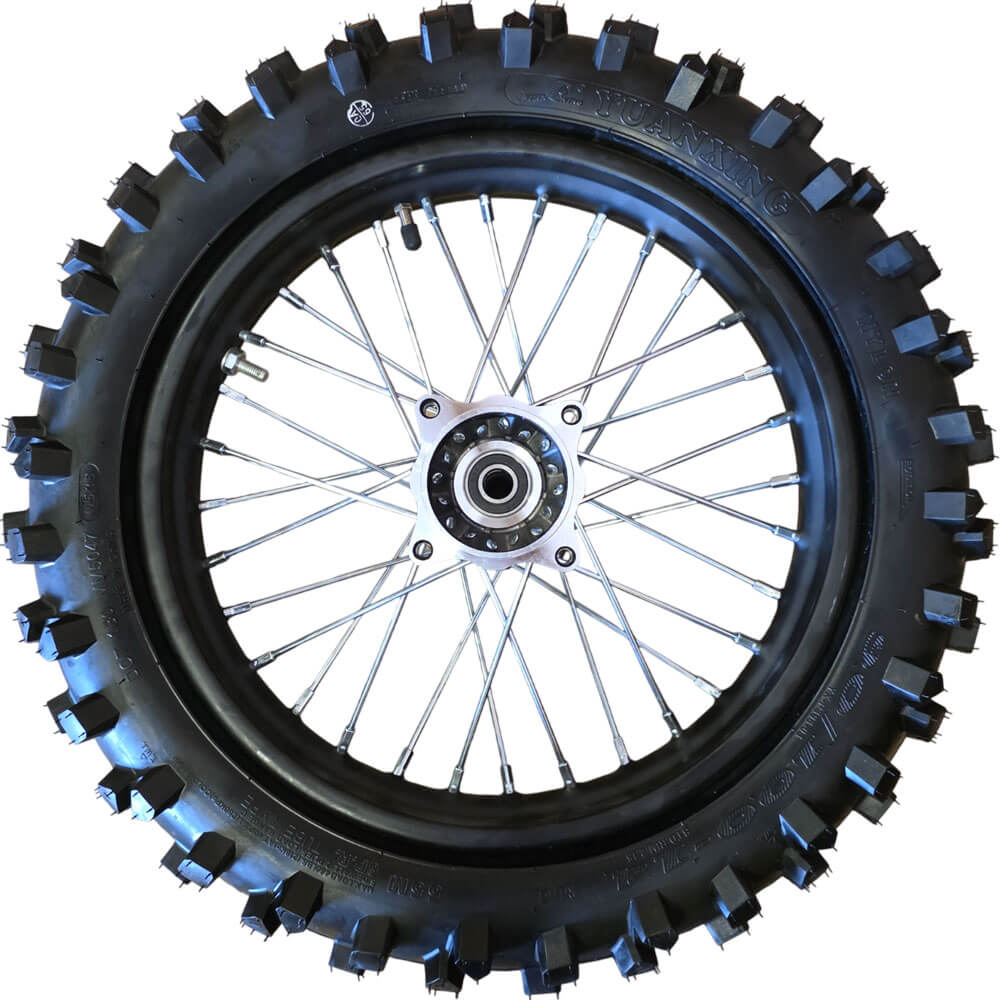 MotoTec Replacement FULL REAR WHEEL 90/100-14 for 8000W 72V Pro Dirt Bikes