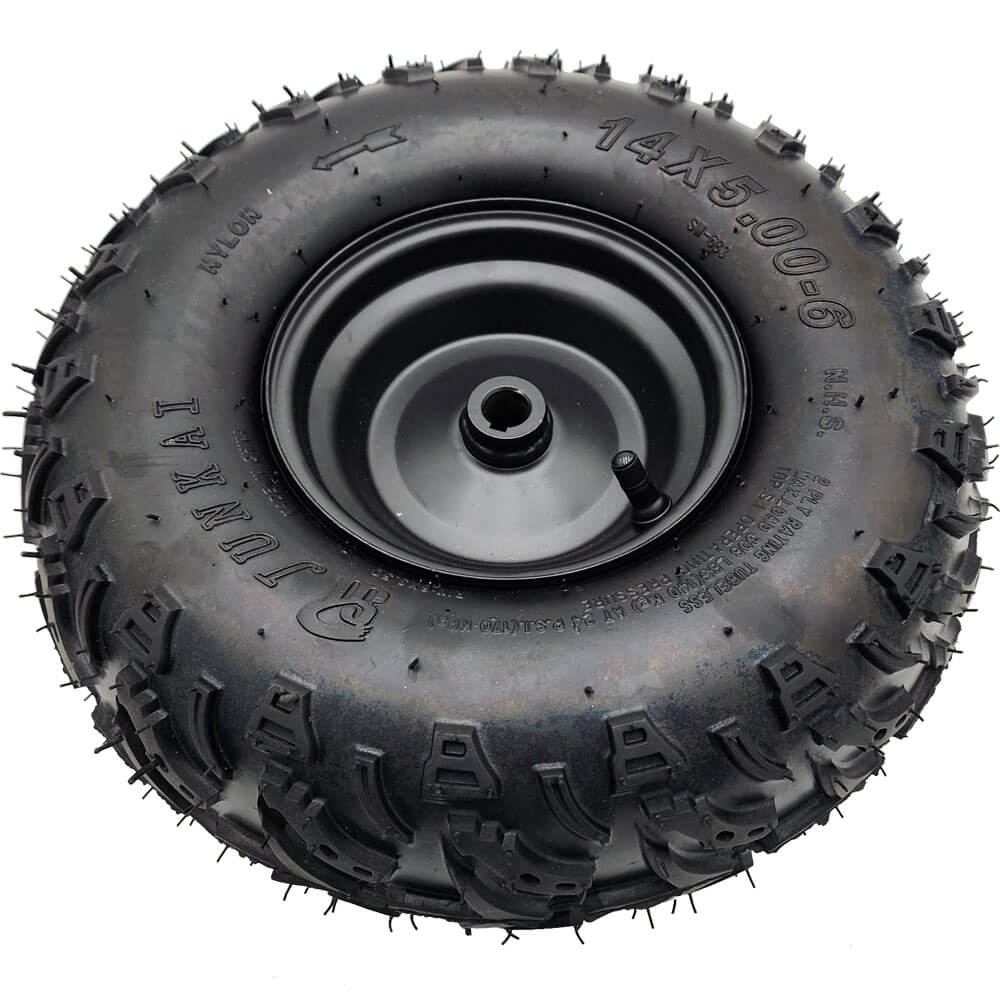 MotoTec Replacement LEFT REAR FULL WHEEL 14x5.00-6 for E-Bully Electric ATV