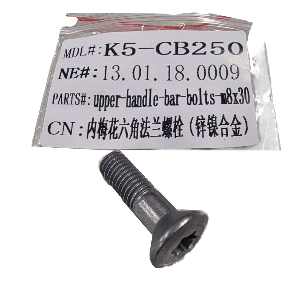 MotoTec Replacement M8x30 BOLT FLAT HEAD for X5 Gas Dirt Bike, 13.01.18.0009