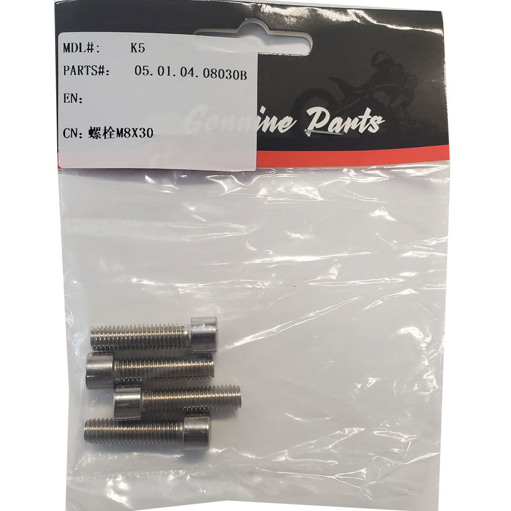 MotoTec Replacement M8x30 BOLT for X4, X5 Gas Dirt Bike 05.01.04.08030B