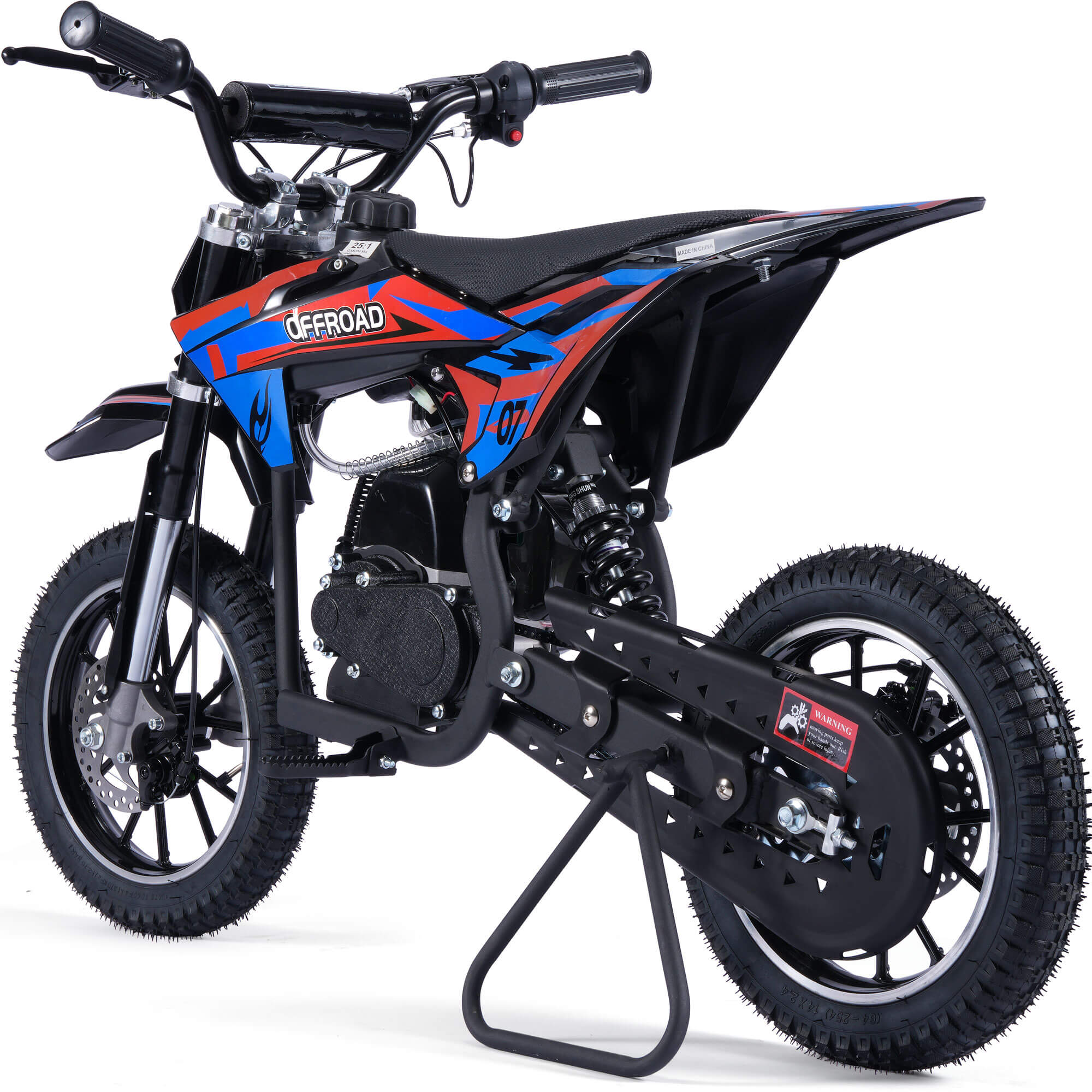 MotoTec PIONEER 49cc 2-Stroke Suspension Kids' Gas Dirt Bike