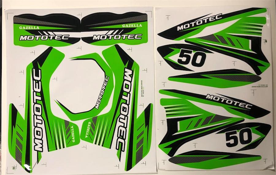 MotoTec Replacement DECAL/STICKER SET for Gazella Dirt Bike