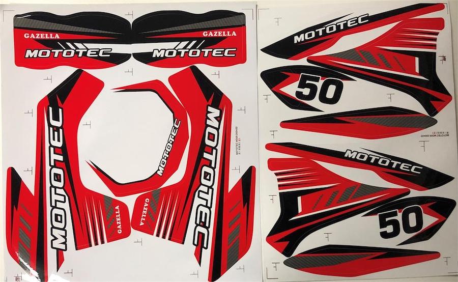 MotoTec Replacement DECAL/STICKER SET for Gazella Dirt Bike