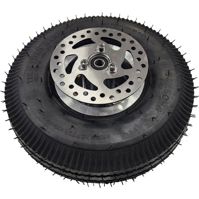 MotoTec Replacement FRONT WHEEL ASSEMBLY 4.10/3.50-4 for V1 49cc Gas Mini Bike