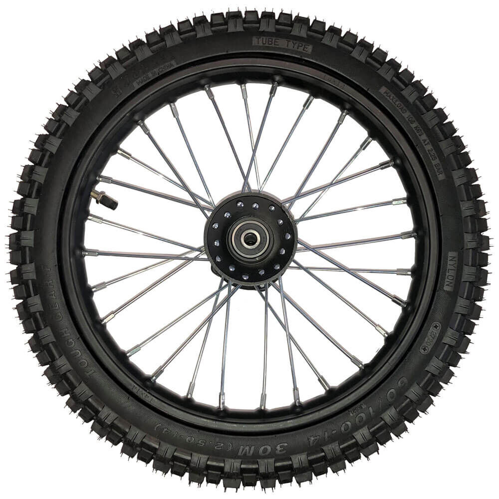 14 Inch Voorwiel Montage – 60/100-14 Band + Binnenband – 15 Mm As – 190 Mm Remschijf – Voor Pit- En Crossmotoren 125-160cc