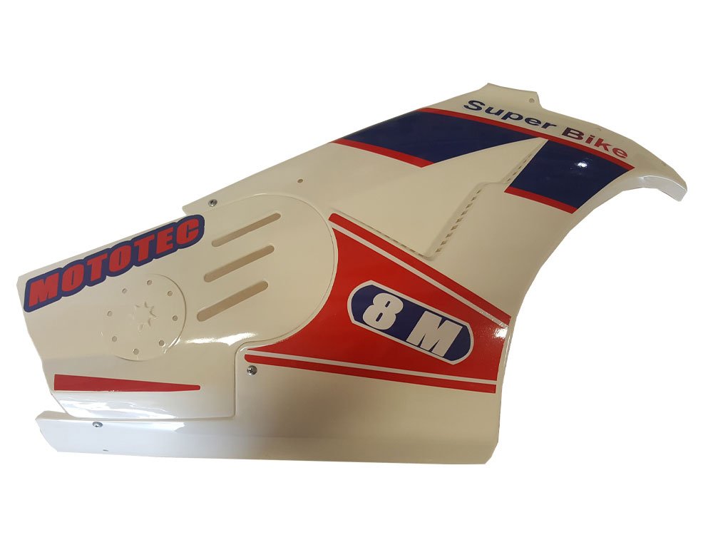 MotoTec Replacement RIGHT FAIRING WHITE for 1000W 48V Superbike