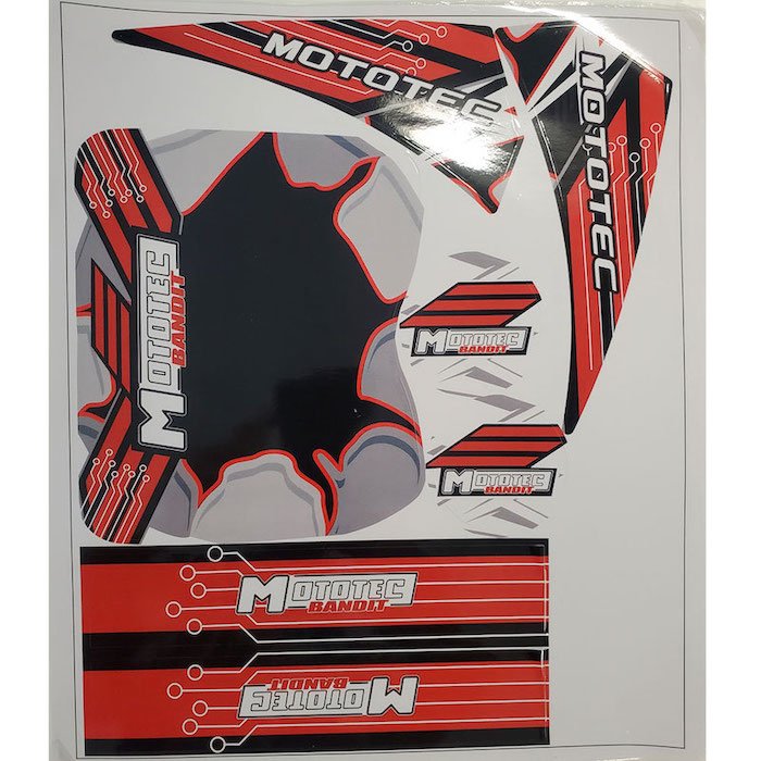 MotoTec Replacement STICKER KIT for Bandit Mini Bike Scooter