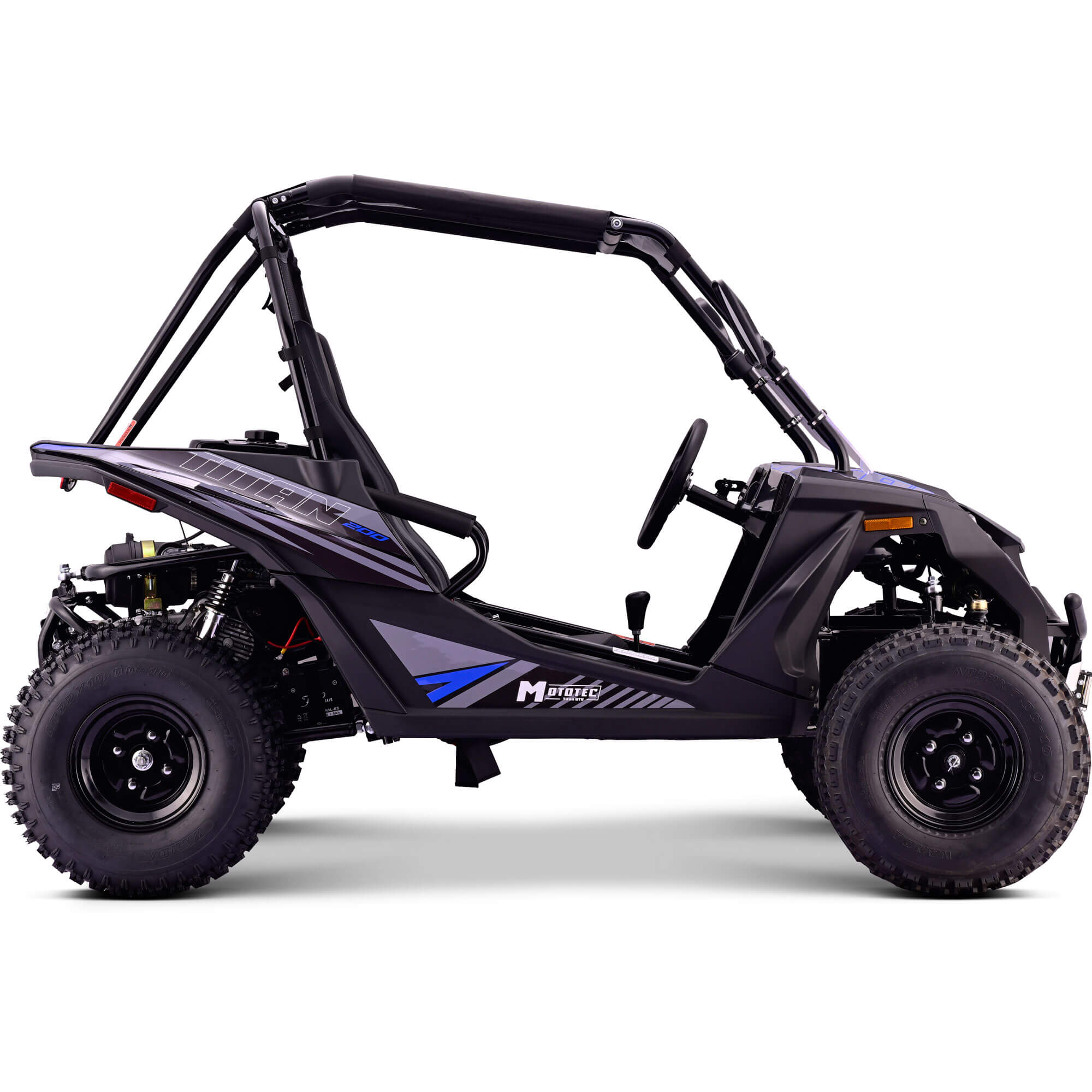 MotoTec TITAN 200cc 4-Stroke Kids' Gas Utility Vehicle UTV, Blue