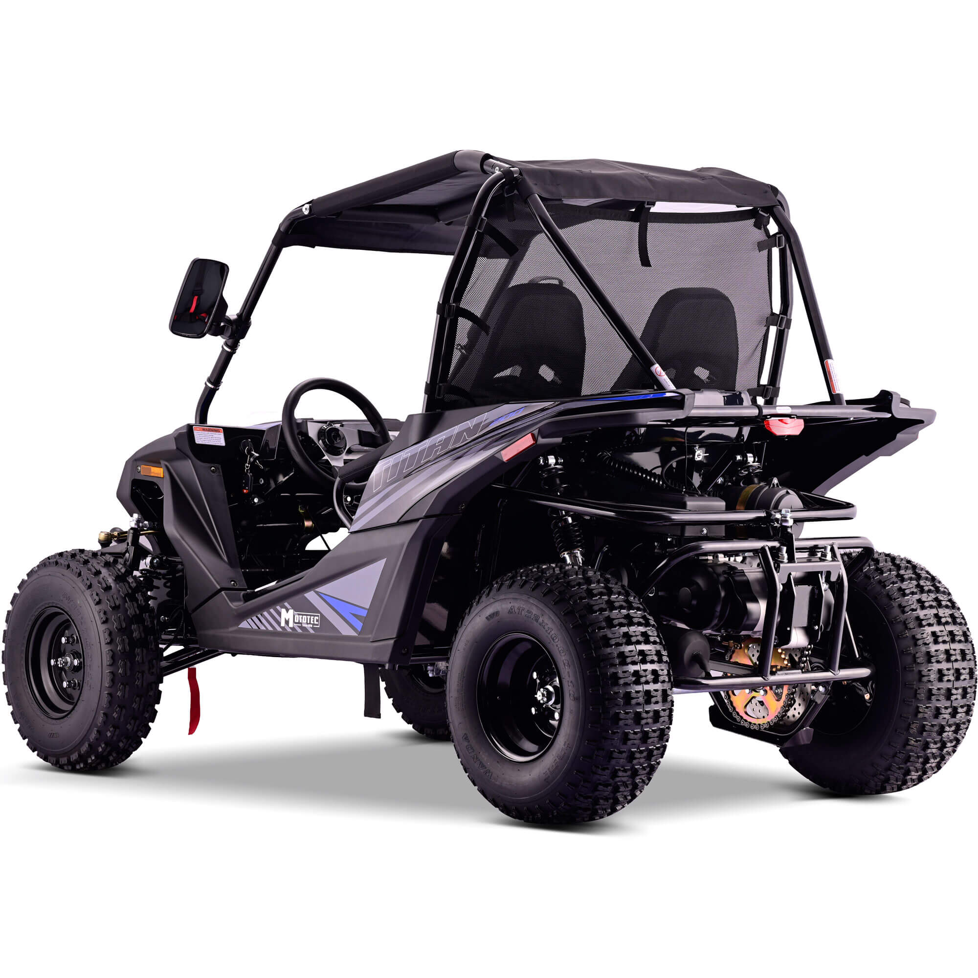 MotoTec TITAN 200cc 4-Stroke Kids' Gas Utility Vehicle UTV, Blue