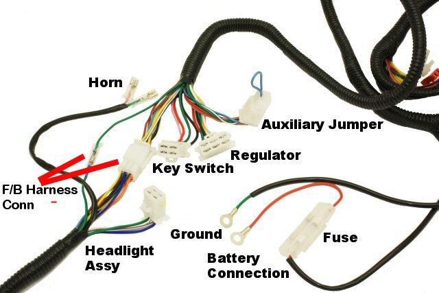 MotoTec Universal Parts COMPLETE GY6 SCOOTER WIRE HARNESS, 100-233